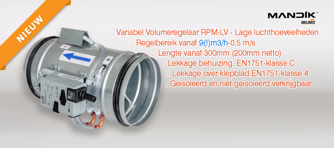 Mandik RPM-LV variabel luchtvolumeregelaar voor lage luchtsnelheden